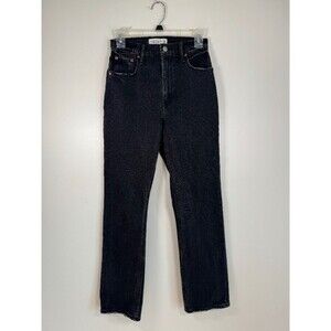 Abercrombie & Fitch The Ankle Straight Ultra High Rise Black Jeans | Size 24